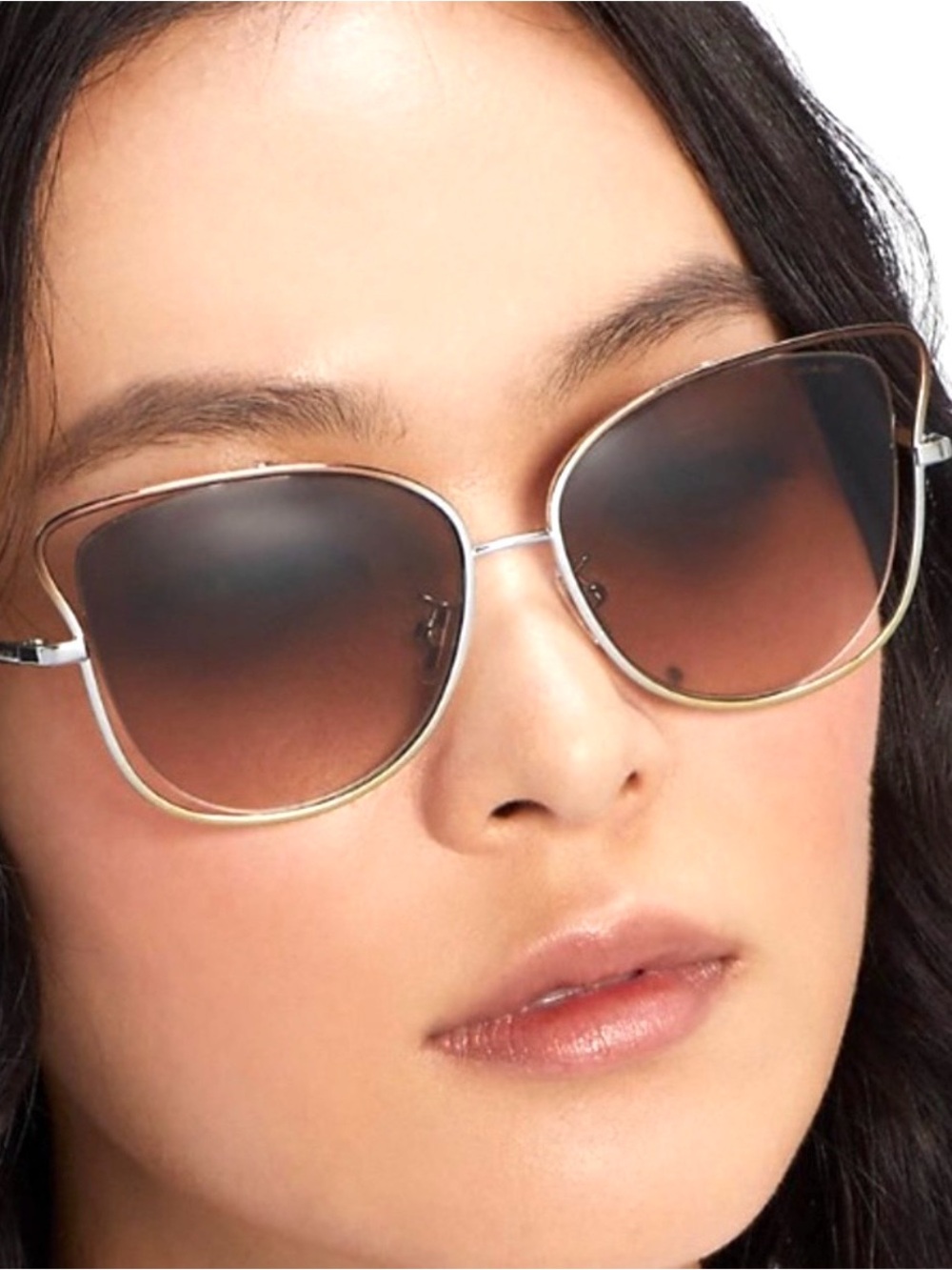 NWT COACH BUTTERFLY SUNGLASSES SHINY BROWN WITH CASE!!!